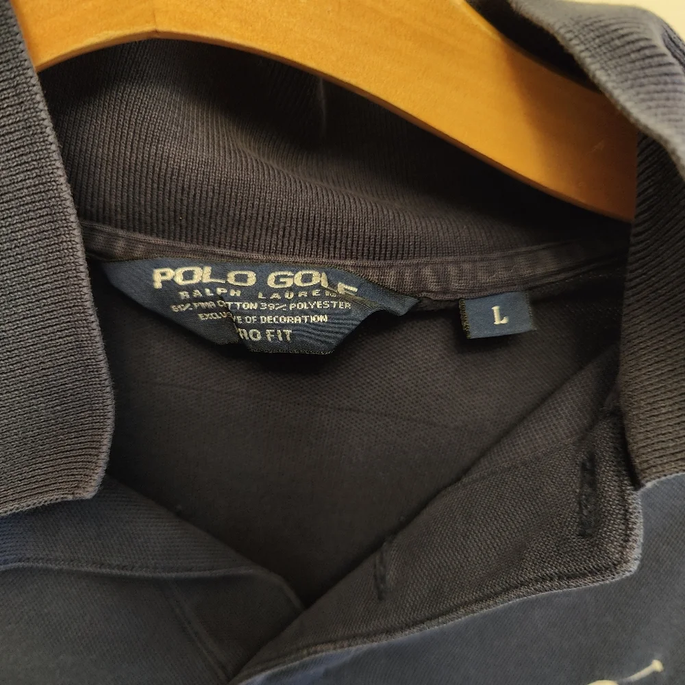 Men's polo golf long sleeve Large